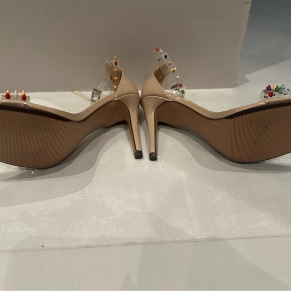 Wild Pair Bethier Nude Heels with Multicolor Studs - Picture 3 of 4